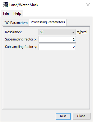 Processing Parameters of LandWaterMask Processor