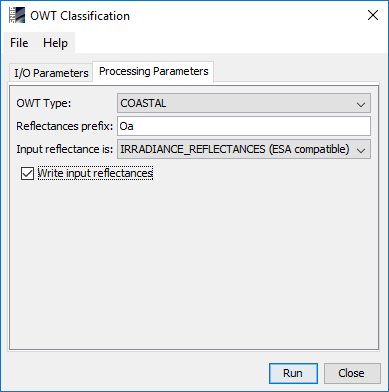 Processing Parameters of OWT Processor