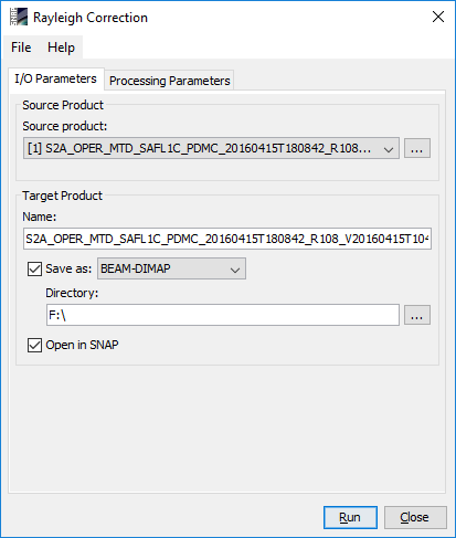 I/O Parameters of Rayleigh Correction Processor